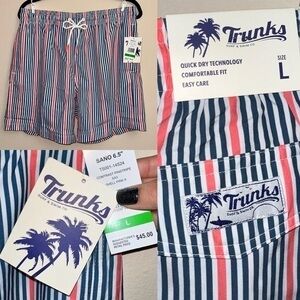 Trunks Surf & Swim SANO 6.5” contrast pinstripe size L NWT